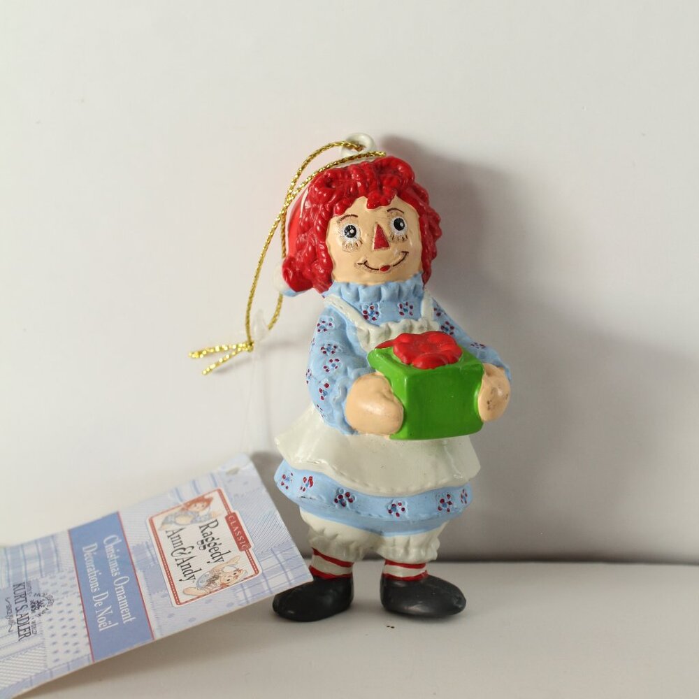 Raggedy Ann Ornament Holding A Present